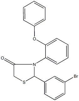 2-(3-bromophenyl)-3-(2-phenoxyphenyl)-1,3-thiazolidin-4-one Struktur