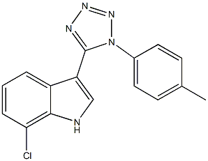 7-chloro-3-[1-(4-methylphenyl)-1H-tetraazol-5-yl]-1H-indole Struktur