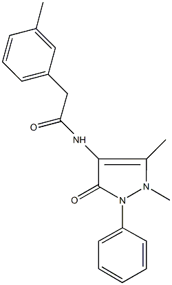 N-(1,5-dimethyl-3-oxo-2-phenyl-2,3-dihydro-1H-pyrazol-4-yl)-2-(3-methylphenyl)acetamide Struktur