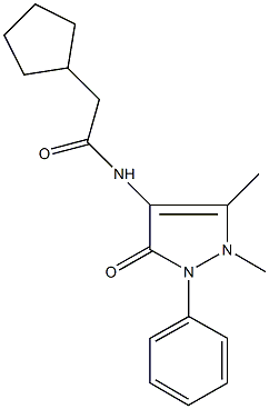 2-cyclopentyl-N-(1,5-dimethyl-3-oxo-2-phenyl-2,3-dihydro-1H-pyrazol-4-yl)acetamide Struktur