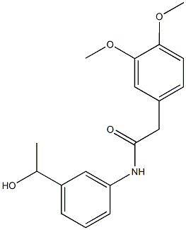 2-(3,4-dimethoxyphenyl)-N-[3-(1-hydroxyethyl)phenyl]acetamide Struktur