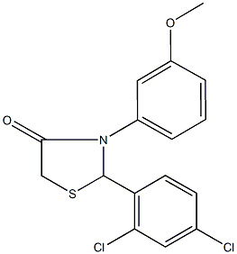 2-(2,4-dichlorophenyl)-3-(3-methoxyphenyl)-1,3-thiazolidin-4-one Struktur