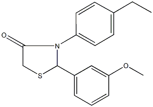 3-(4-ethylphenyl)-2-(3-methoxyphenyl)-1,3-thiazolidin-4-one Struktur