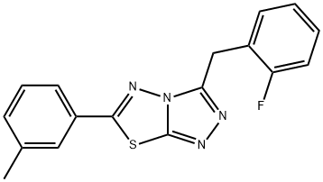 3-(2-fluorobenzyl)-6-(3-methylphenyl)[1,2,4]triazolo[3,4-b][1,3,4]thiadiazole Struktur