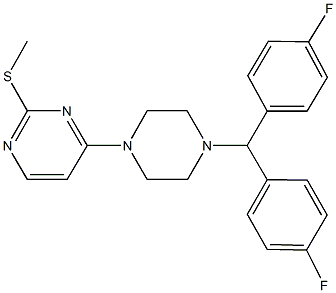 4-{4-[bis(4-fluorophenyl)methyl]-1-piperazinyl}-2-pyrimidinyl methyl sulfide Struktur