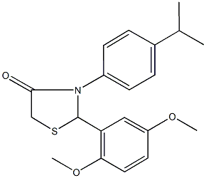 2-(2,5-dimethoxyphenyl)-3-(4-isopropylphenyl)-1,3-thiazolidin-4-one Struktur