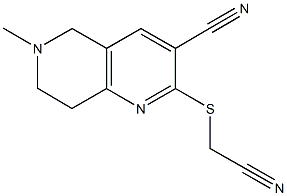 2-[(cyanomethyl)sulfanyl]-6-methyl-5,6,7,8-tetrahydro[1,6]naphthyridine-3-carbonitrile Struktur