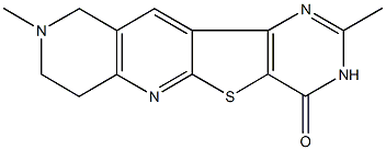 2,9-dimethyl-7,8,9,10-tetrahydropyrimido[4',5':4,5]thieno[2,3-b][1,6]naphthyridin-4(3H)-one Struktur