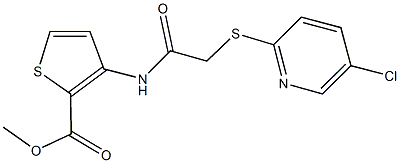 methyl 3-({[(5-chloro-2-pyridinyl)sulfanyl]acetyl}amino)-2-thiophenecarboxylate Struktur