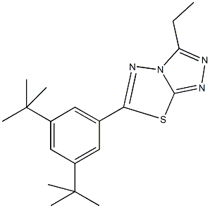 6-(3,5-ditert-butylphenyl)-3-ethyl[1,2,4]triazolo[3,4-b][1,3,4]thiadiazole Struktur