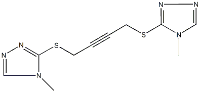 4-methyl-3-({4-[(4-methyl-4H-1,2,4-triazol-3-yl)sulfanyl]-2-butynyl}sulfanyl)-4H-1,2,4-triazole Struktur