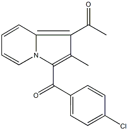 1-[3-(4-chlorobenzoyl)-2-methyl-1-indolizinyl]ethanone Struktur