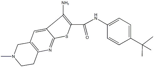 3-amino-N-(4-tert-butylphenyl)-6-methyl-5,6,7,8-tetrahydrothieno[2,3-b][1,6]naphthyridine-2-carboxamide Struktur