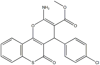 methyl 2-amino-4-(4-chlorophenyl)-5-oxo-4H,5H-thiochromeno[4,3-b]pyran-3-carboxylate Struktur