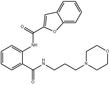 N-[2-({[3-(4-morpholinyl)propyl]amino}carbonyl)phenyl]-1-benzofuran-2-carboxamide Struktur