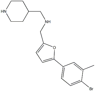 N-{[5-(4-bromo-3-methylphenyl)-2-furyl]methyl}-N-(4-piperidinylmethyl)amine Struktur