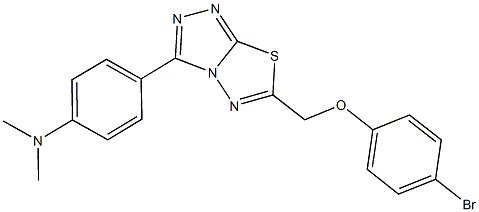 4-{6-[(4-bromophenoxy)methyl][1,2,4]triazolo[3,4-b][1,3,4]thiadiazol-3-yl}-N,N-dimethylaniline Struktur