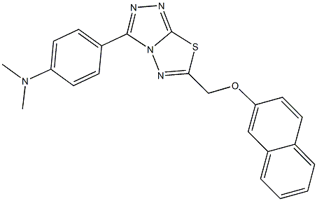 N,N-dimethyl-N-(4-{6-[(2-naphthyloxy)methyl][1,2,4]triazolo[3,4-b][1,3,4]thiadiazol-3-yl}phenyl)amine Struktur