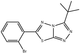 6-(2-bromophenyl)-3-tert-butyl[1,2,4]triazolo[3,4-b][1,3,4]thiadiazole Struktur