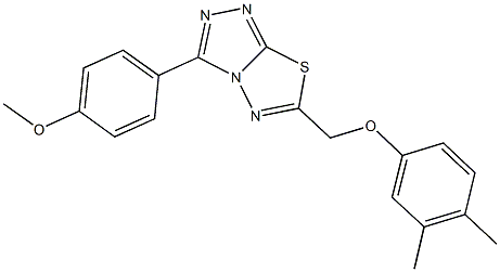 6-[(3,4-dimethylphenoxy)methyl]-3-(4-methoxyphenyl)[1,2,4]triazolo[3,4-b][1,3,4]thiadiazole Struktur