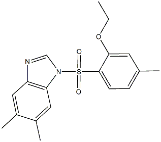 2-[(5,6-dimethyl-1H-benzimidazol-1-yl)sulfonyl]-5-methylphenyl ethyl ether Struktur