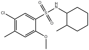 5-chloro-2-methoxy-4-methyl-N-(2-methylcyclohexyl)benzenesulfonamide Struktur