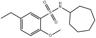 N-cycloheptyl-5-ethyl-2-methoxybenzenesulfonamide Struktur