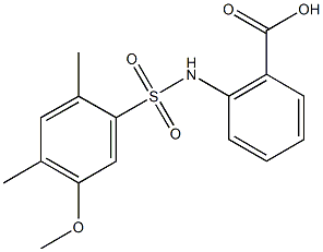 2-{[(5-methoxy-2,4-dimethylphenyl)sulfonyl]amino}benzoic acid Struktur