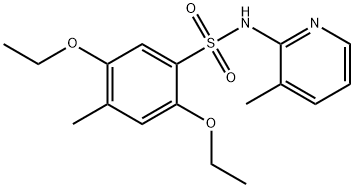 2,5-diethoxy-4-methyl-N-(3-methyl-2-pyridinyl)benzenesulfonamide Struktur