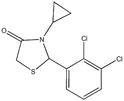 3-cyclopropyl-2-(2,3-dichlorophenyl)-1,3-thiazolidin-4-one Struktur