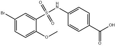 4-{[(5-bromo-2-methoxyphenyl)sulfonyl]amino}benzoic acid Struktur