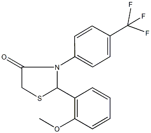 2-(2-methoxyphenyl)-3-[4-(trifluoromethyl)phenyl]-1,3-thiazolidin-4-one Struktur