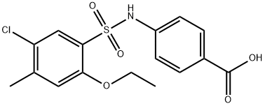 4-{[(5-chloro-2-ethoxy-4-methylphenyl)sulfonyl]amino}benzoic acid Struktur