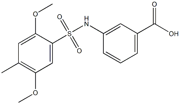 3-{[(2,5-dimethoxy-4-methylphenyl)sulfonyl]amino}benzoic acid Struktur