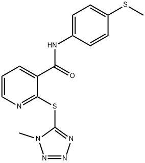 N-[4-(methylsulfanyl)phenyl]-2-[(1-methyl-1H-tetraazol-5-yl)sulfanyl]nicotinamide Struktur