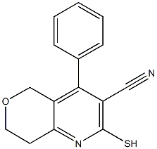 4-phenyl-2-sulfanyl-7,8-dihydro-5H-pyrano[4,3-b]pyridine-3-carbonitrile Struktur