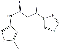 N-(5-methyl-3-isoxazolyl)-3-(1H-1,2,4-triazol-1-yl)butanamide Struktur