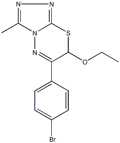 6-(4-bromophenyl)-7-ethoxy-3-methyl-7H-[1,2,4]triazolo[3,4-b][1,3,4]thiadiazine Struktur