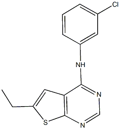 N-(3-chlorophenyl)-N-(6-ethylthieno[2,3-d]pyrimidin-4-yl)amine Struktur