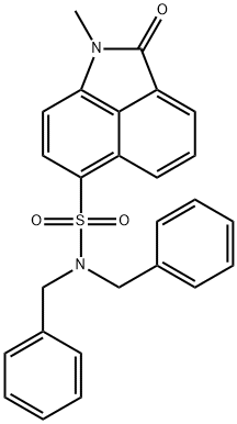 N,N-dibenzyl-1-methyl-2-oxo-1,2-dihydrobenzo[cd]indole-6-sulfonamide Struktur