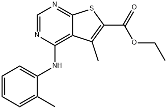 ethyl 5-methyl-4-(2-toluidino)thieno[2,3-d]pyrimidine-6-carboxylate Struktur