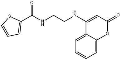 N-{2-[(2-oxo-2H-chromen-4-yl)amino]ethyl}-2-thiophenecarboxamide Struktur