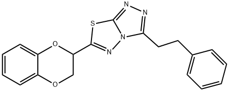 6-(2,3-dihydro-1,4-benzodioxin-2-yl)-3-(2-phenylethyl)[1,2,4]triazolo[3,4-b][1,3,4]thiadiazole Struktur