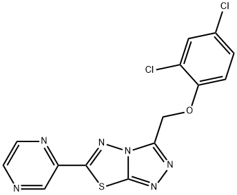 2,4-dichlorophenyl [6-(2-pyrazinyl)[1,2,4]triazolo[3,4-b][1,3,4]thiadiazol-3-yl]methyl ether Struktur