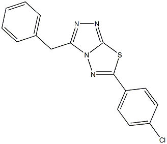 3-benzyl-6-(4-chlorophenyl)[1,2,4]triazolo[3,4-b][1,3,4]thiadiazole Struktur