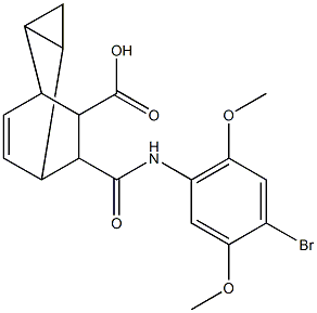 7-[(4-bromo-2,5-dimethoxyanilino)carbonyl]tricyclo[3.2.2.0~2,4~]non-8-ene-6-carboxylic acid Struktur