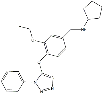 N-cyclopentyl-N-{3-ethoxy-4-[(1-phenyl-1H-tetraazol-5-yl)oxy]benzyl}amine Struktur