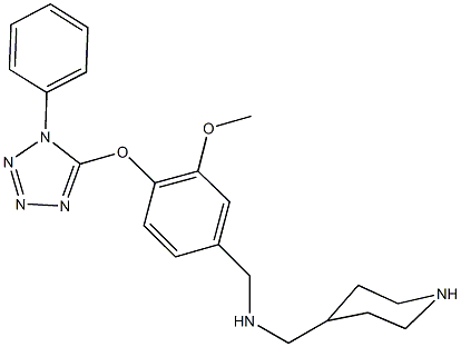 N-{3-methoxy-4-[(1-phenyl-1H-tetraazol-5-yl)oxy]benzyl}-N-(4-piperidinylmethyl)amine Struktur