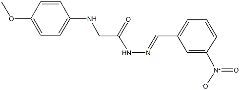 N'-{3-nitrobenzylidene}-2-(4-methoxyanilino)acetohydrazide Struktur