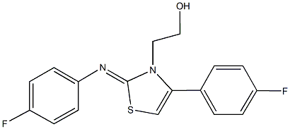 2-(4-(4-fluorophenyl)-2-[(4-fluorophenyl)imino]-1,3-thiazol-3(2H)-yl)ethanol Struktur